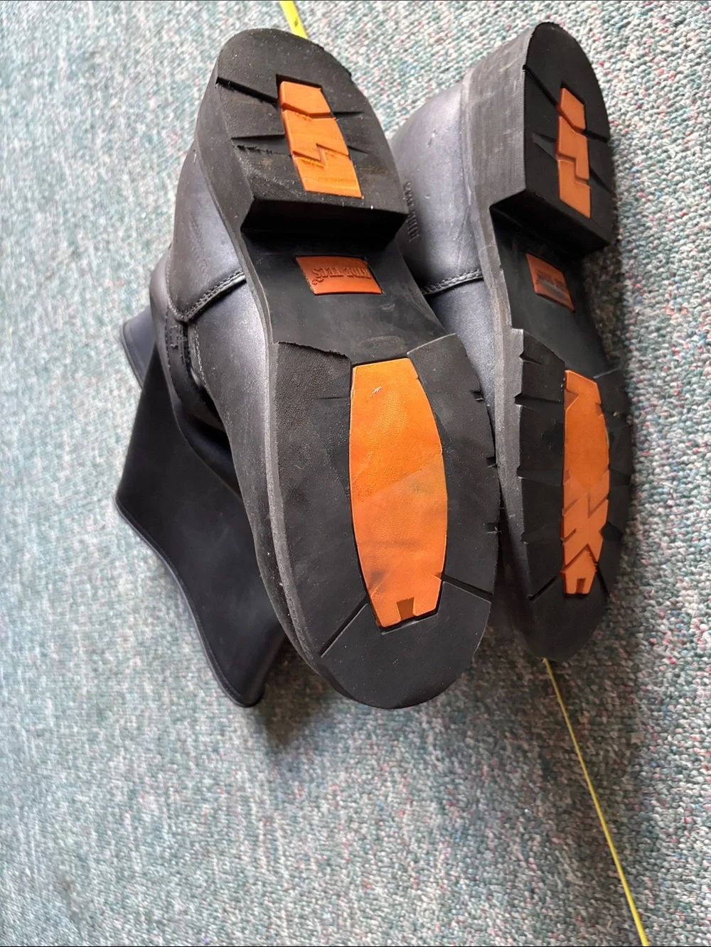 Black ride tecs steel toe Leather Men’s, Riders Boots.